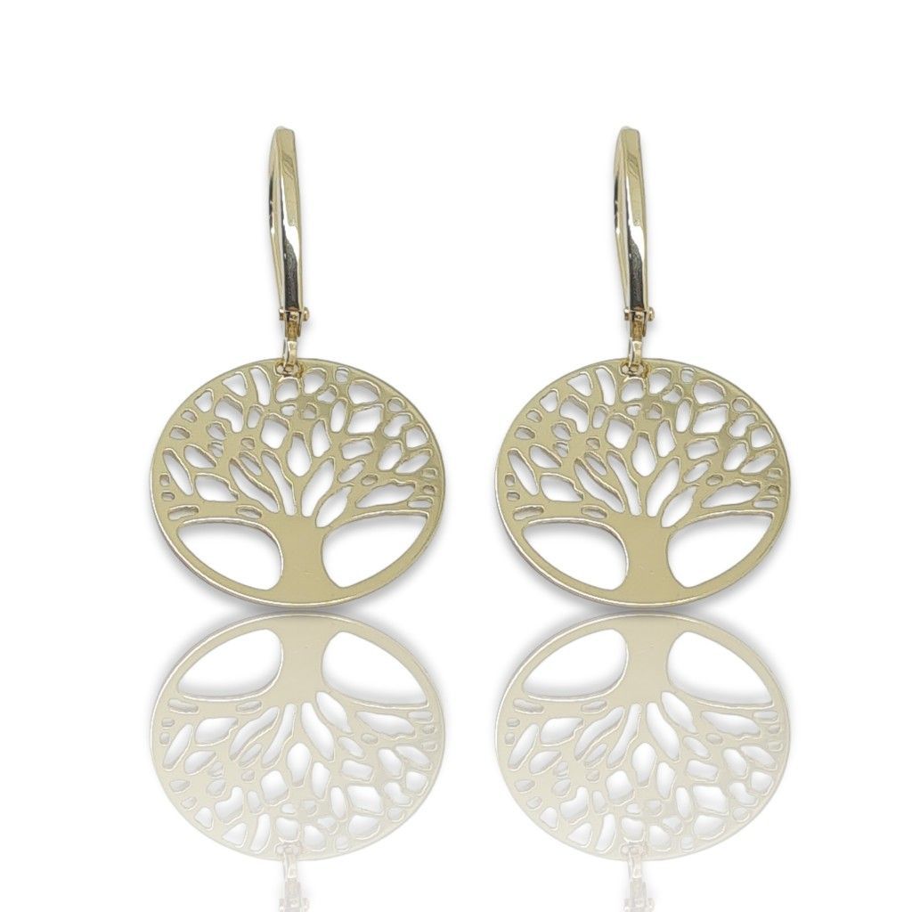 Golden earrings with the tree of life 9k (code S231081)